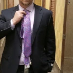 Canali classic fit solid wool suit